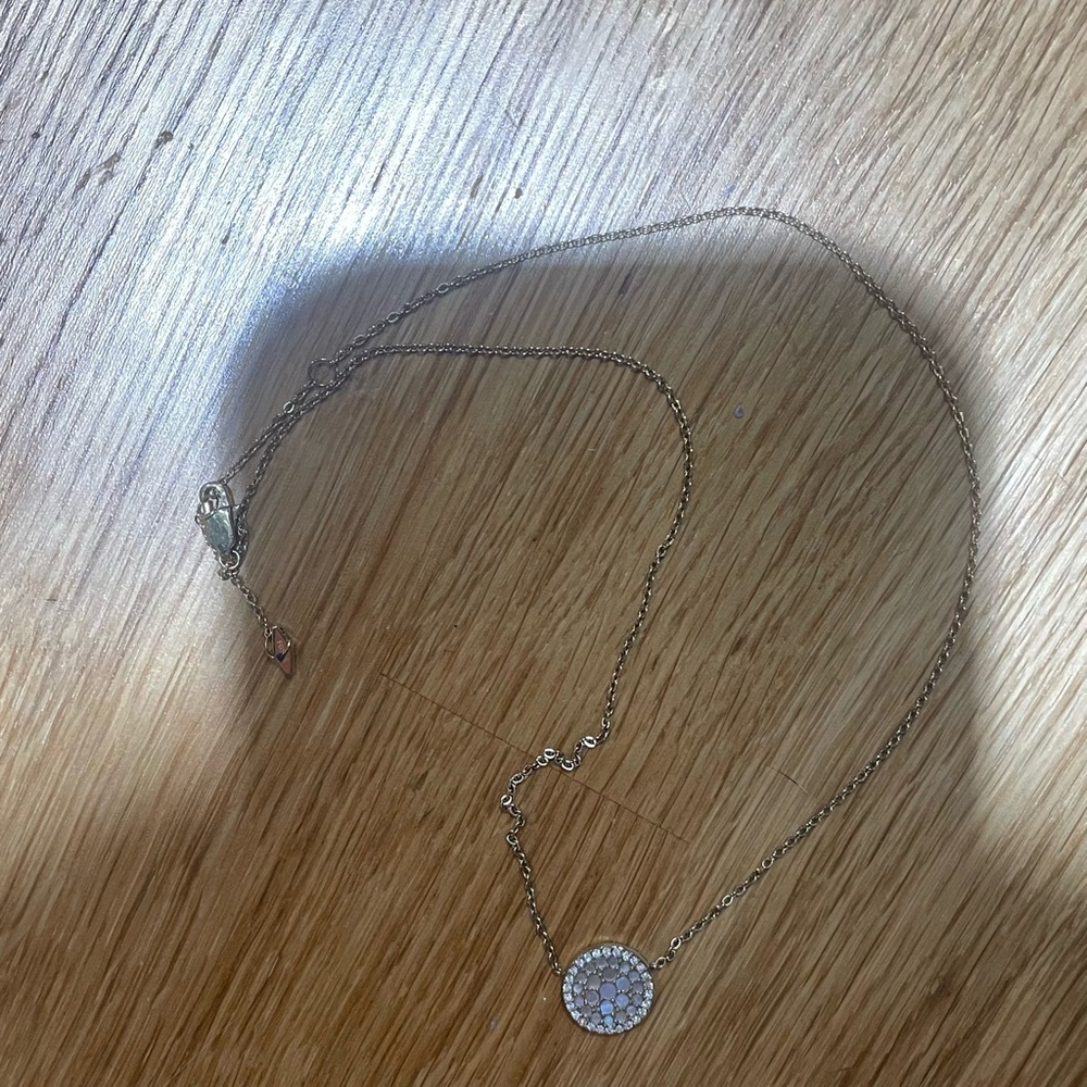 Fossil Gold-Tone Pave Disc Necklace